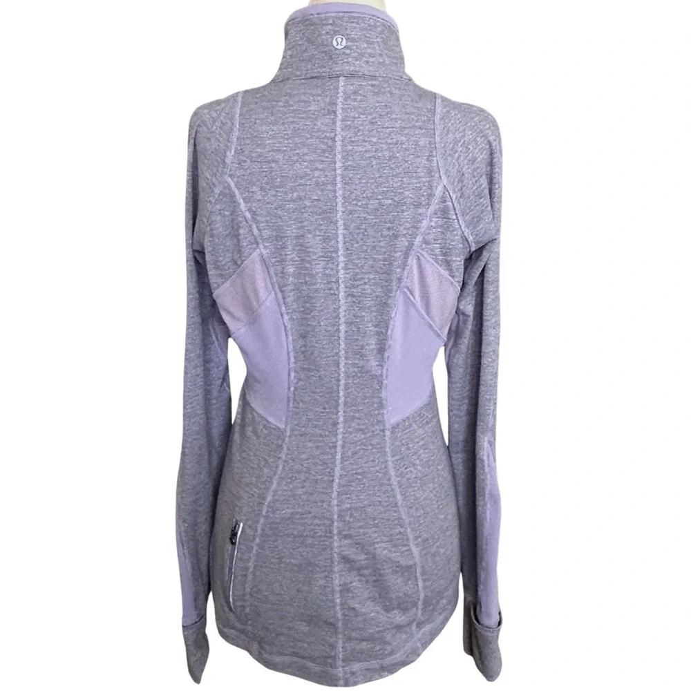 Lululemon Reflective Run Full Tilt Pullover Half Zip Top - 8 - Purple, Gray
